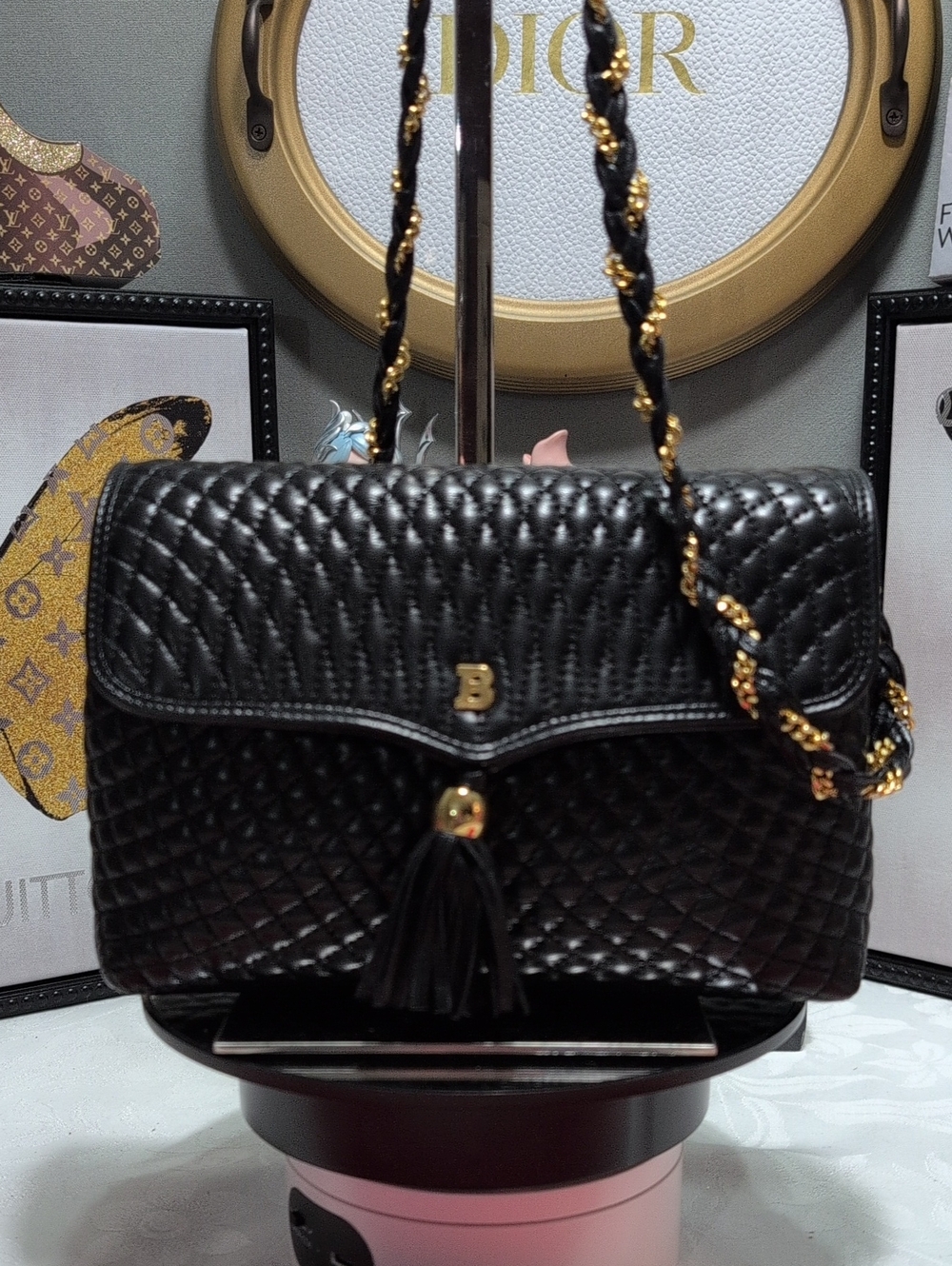 Bally Vintage Quilted Top Flap Shoulder Bag With Chain and Leather Strap 🔥🔥